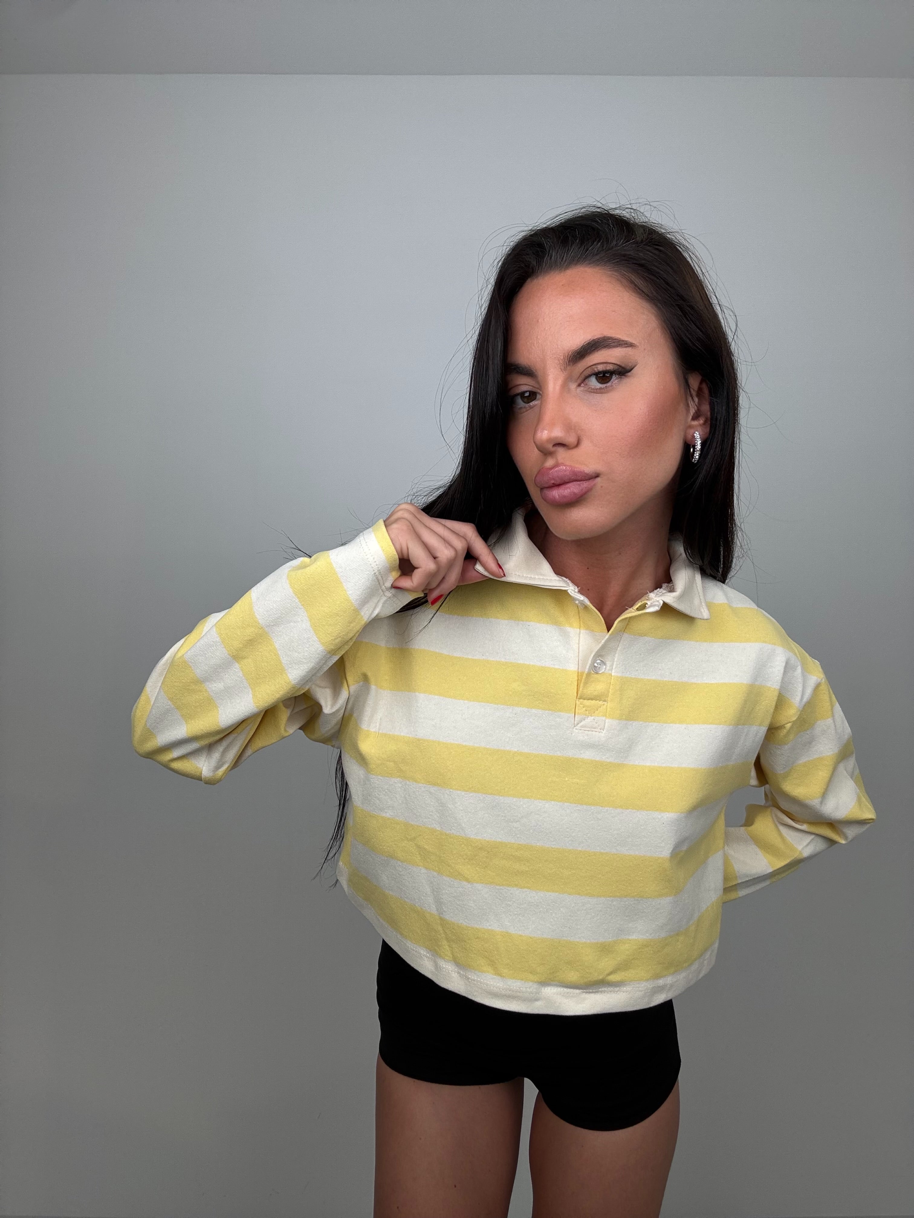 T-shirt strisce giallo