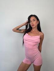 Jumpsuit sparkle short rosa