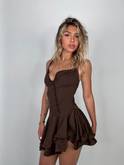 Dress Fabiana short cioccolato