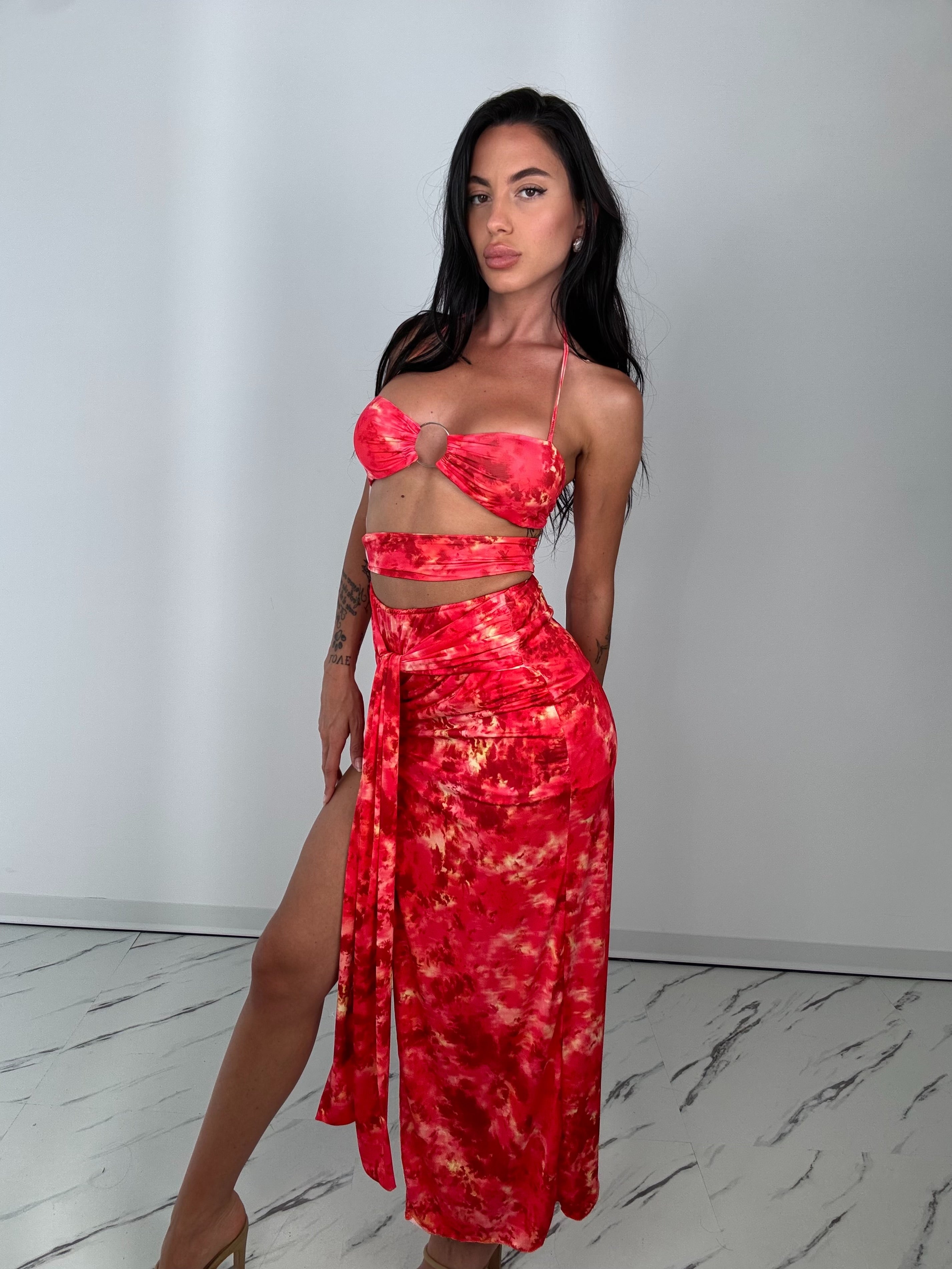 Dress cocoa rosso