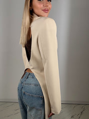 Blazer cut out beige