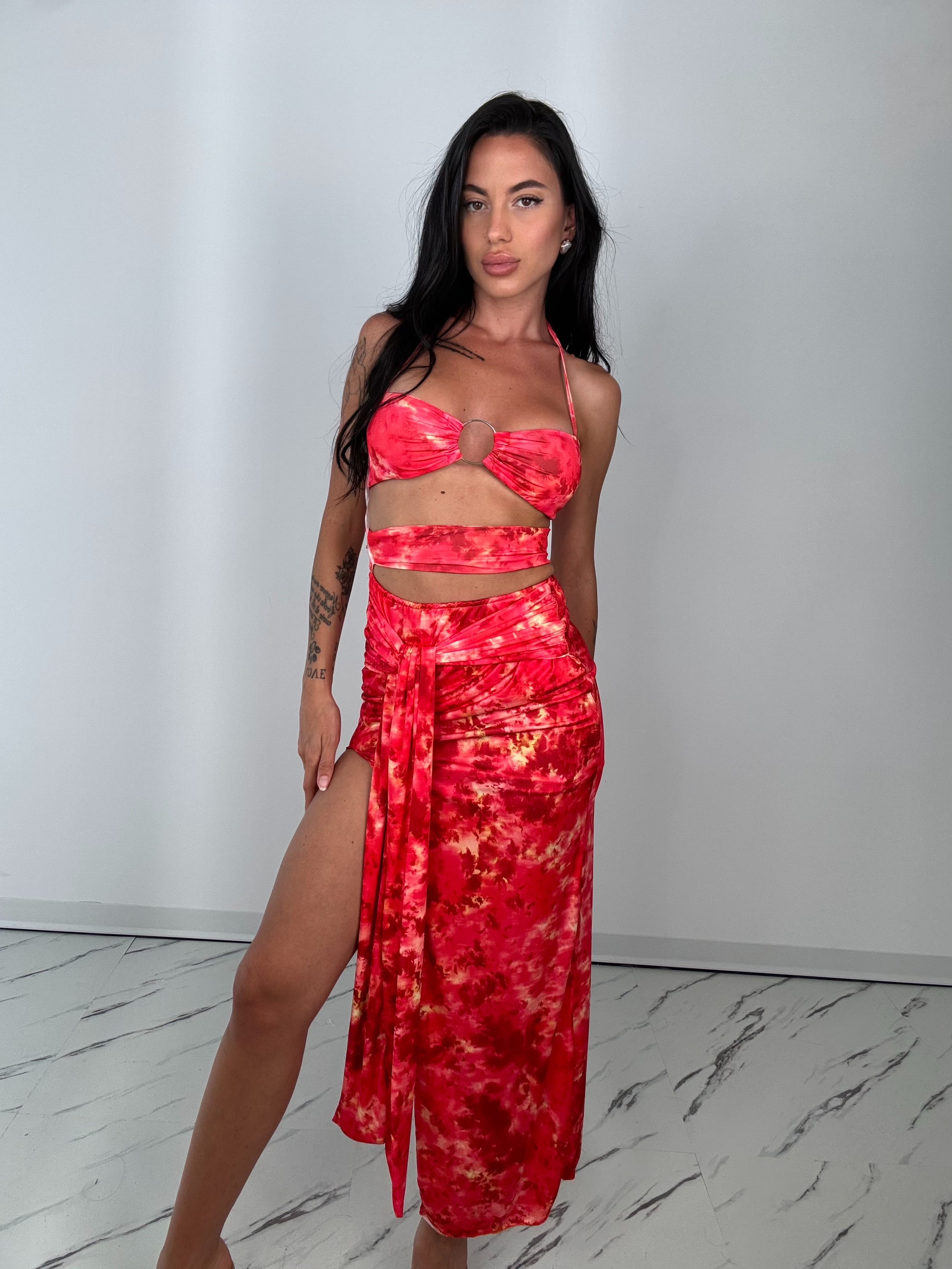 Dress cocoa rosso