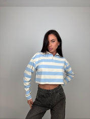 T-shirt strisce azzurro
