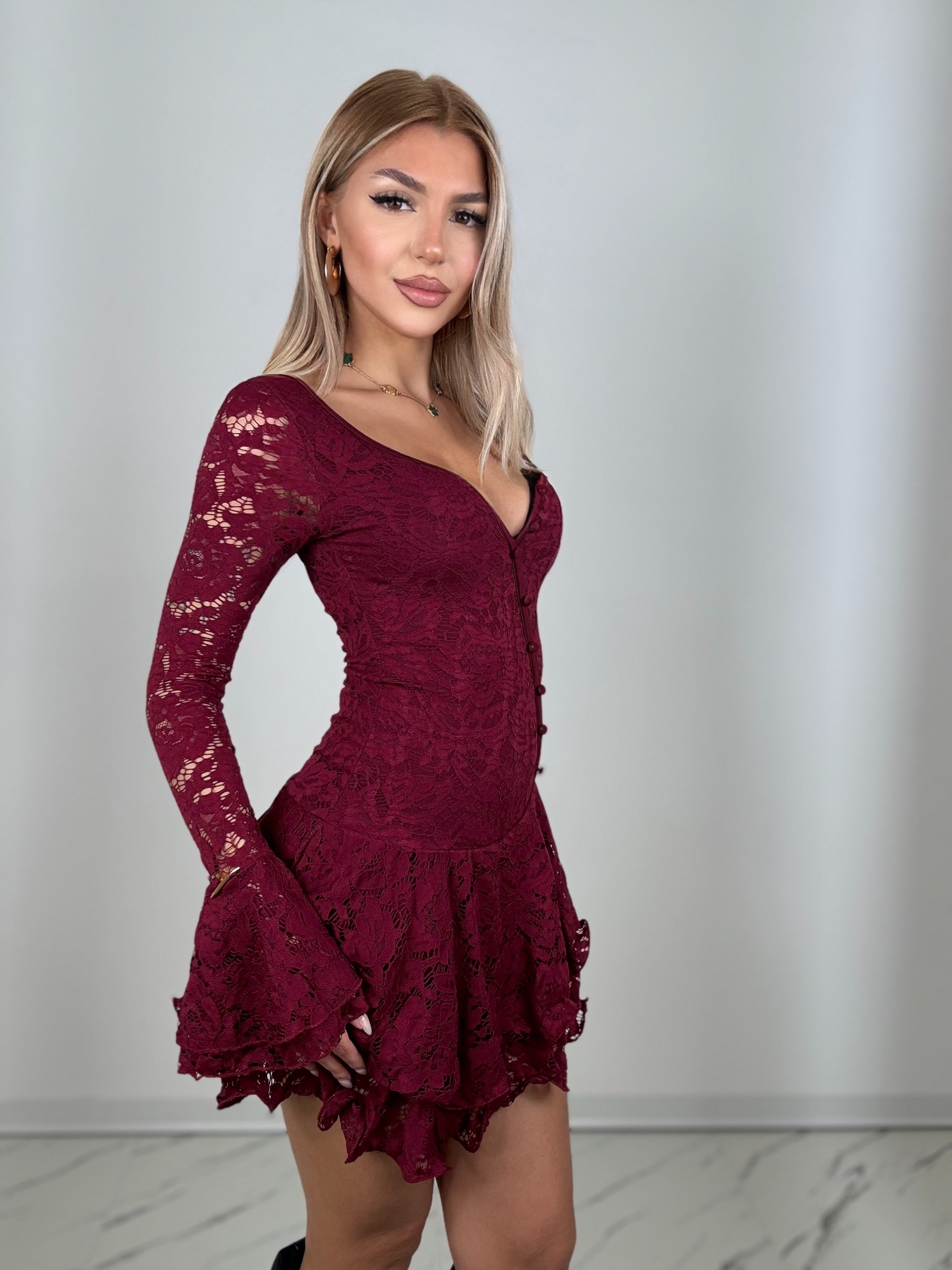 Dress Fabiana pizzo vino