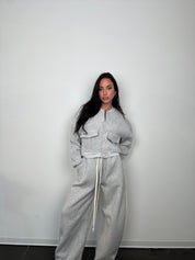 Co/ord felpa college grigio