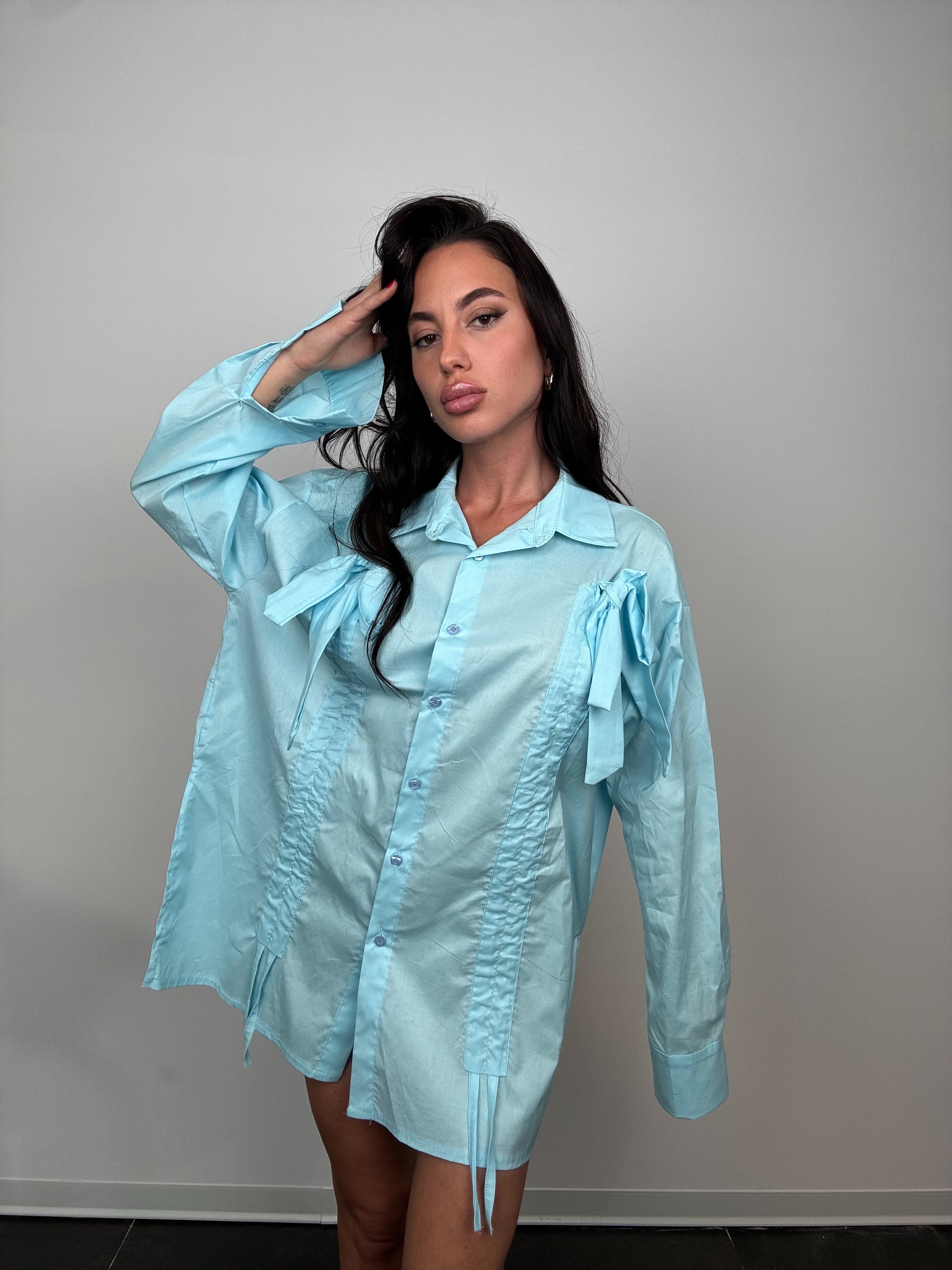 Camicia fiocco azzurro
