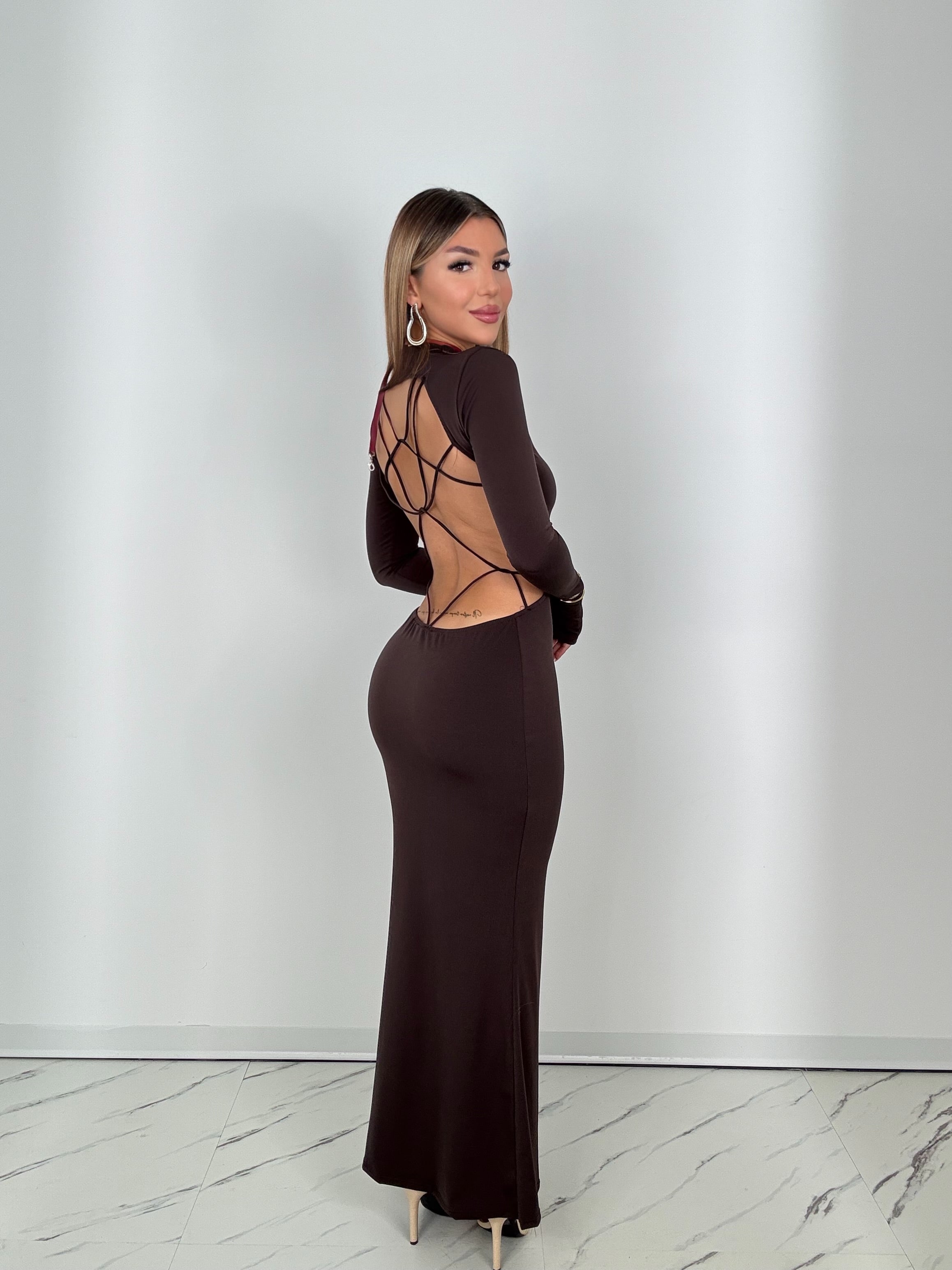 Dress Anima long cioccolato