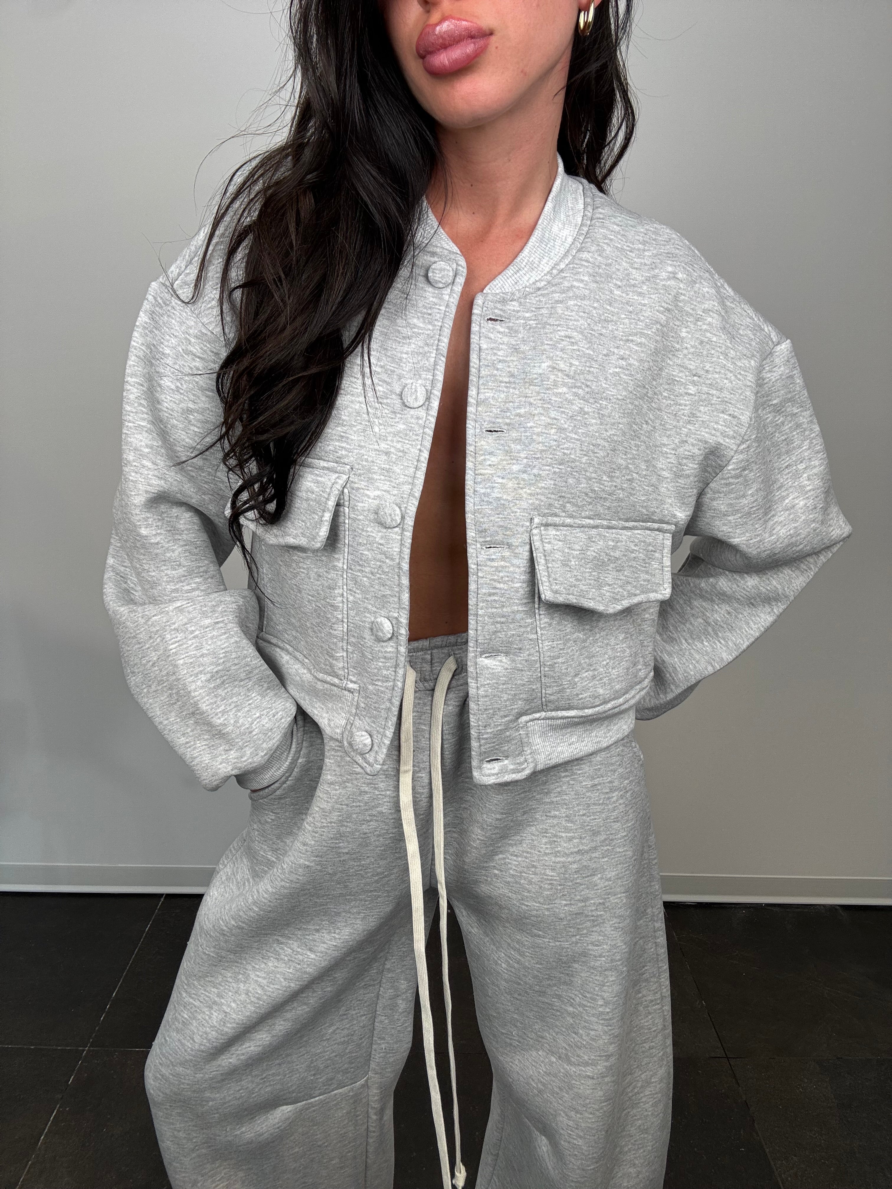 Co/ord felpa college grigio