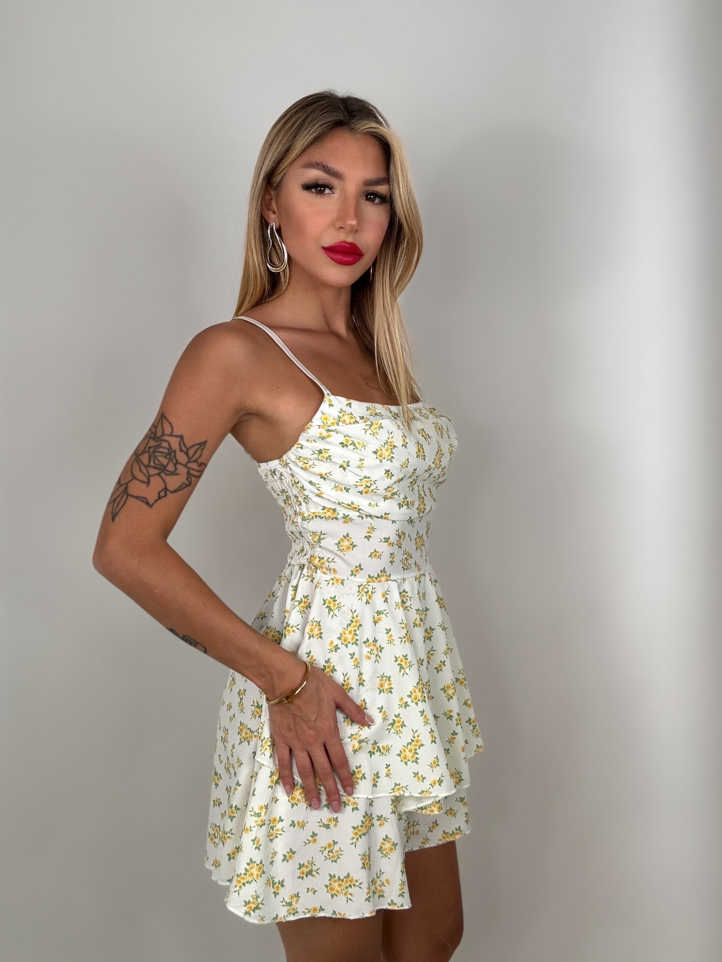 Dress LAOS fiori bianco