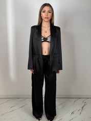 Tailleur satin black