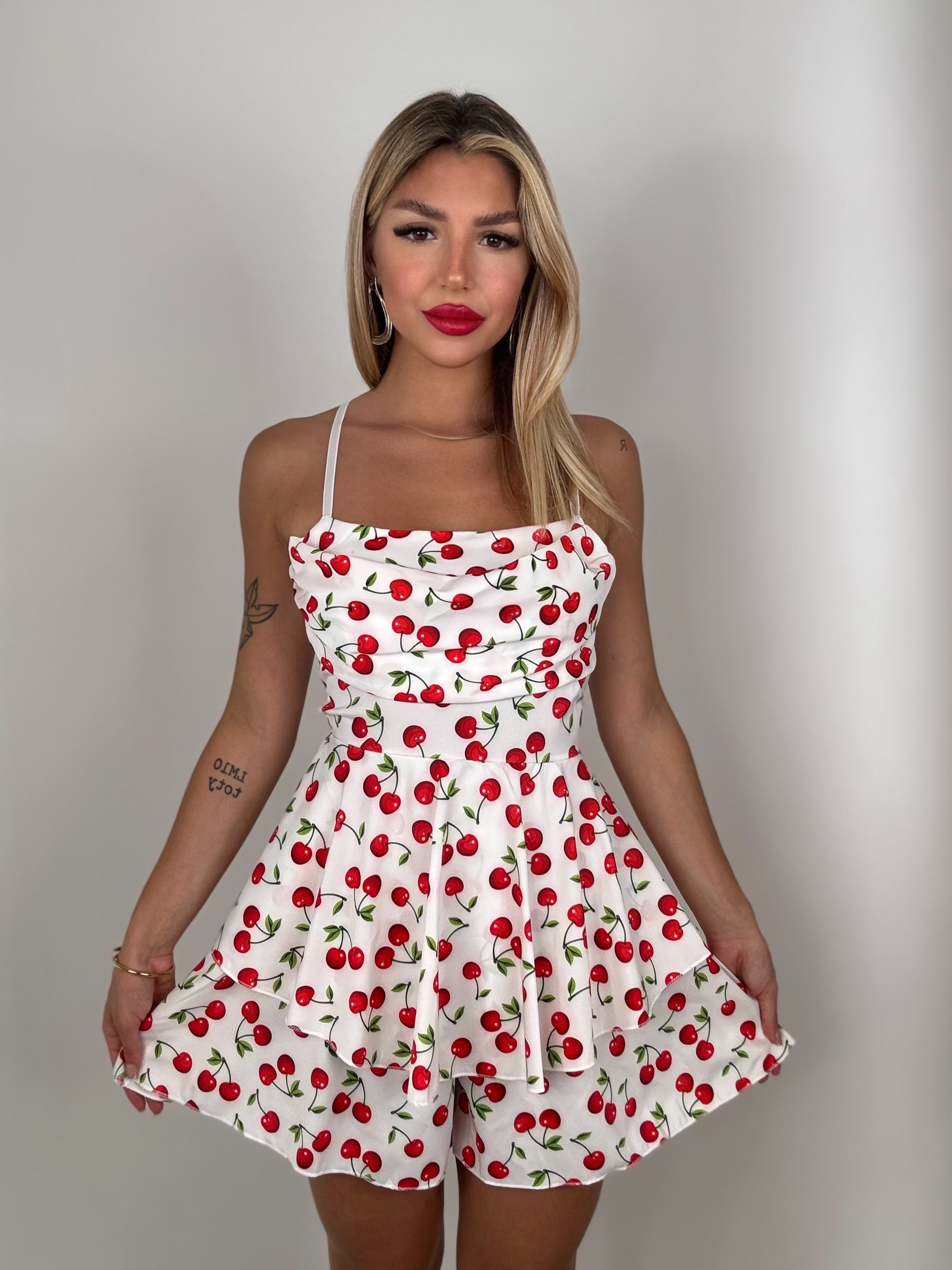 Dress LAOS ciliegie bianco