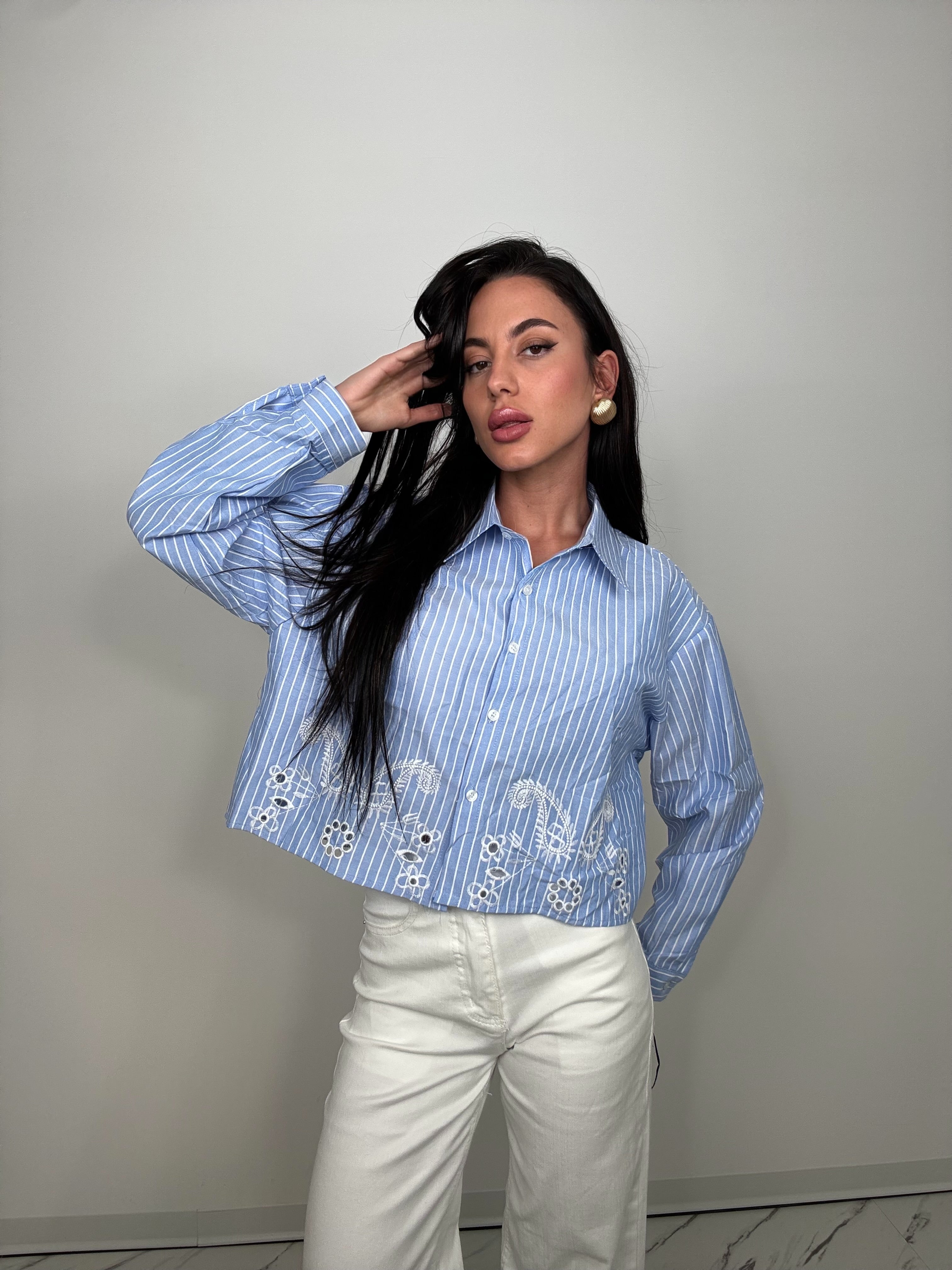 Camicia clean gessata