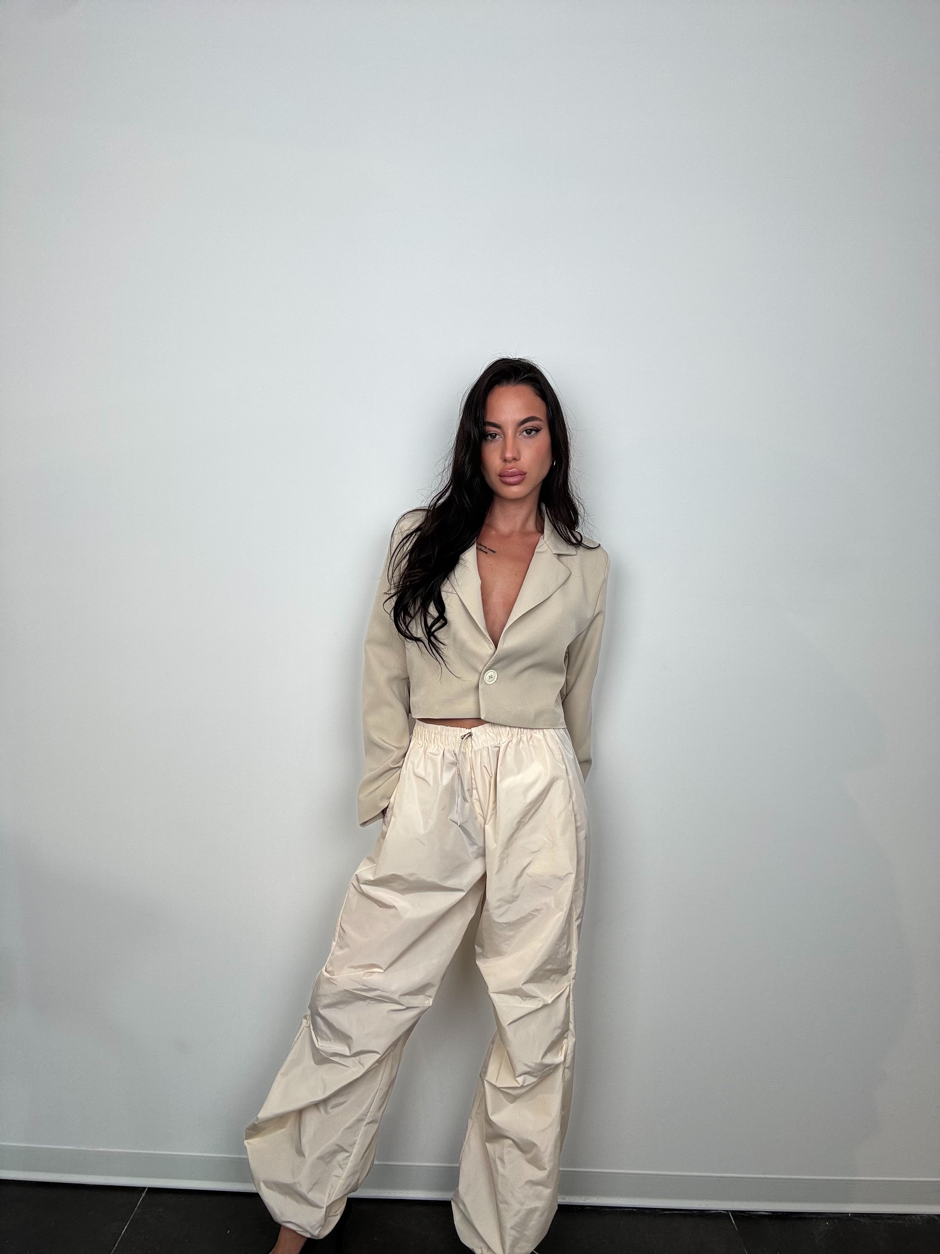 Pant parachute by lumina beige