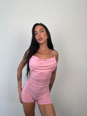 Jumpsuit sparkle short rosa