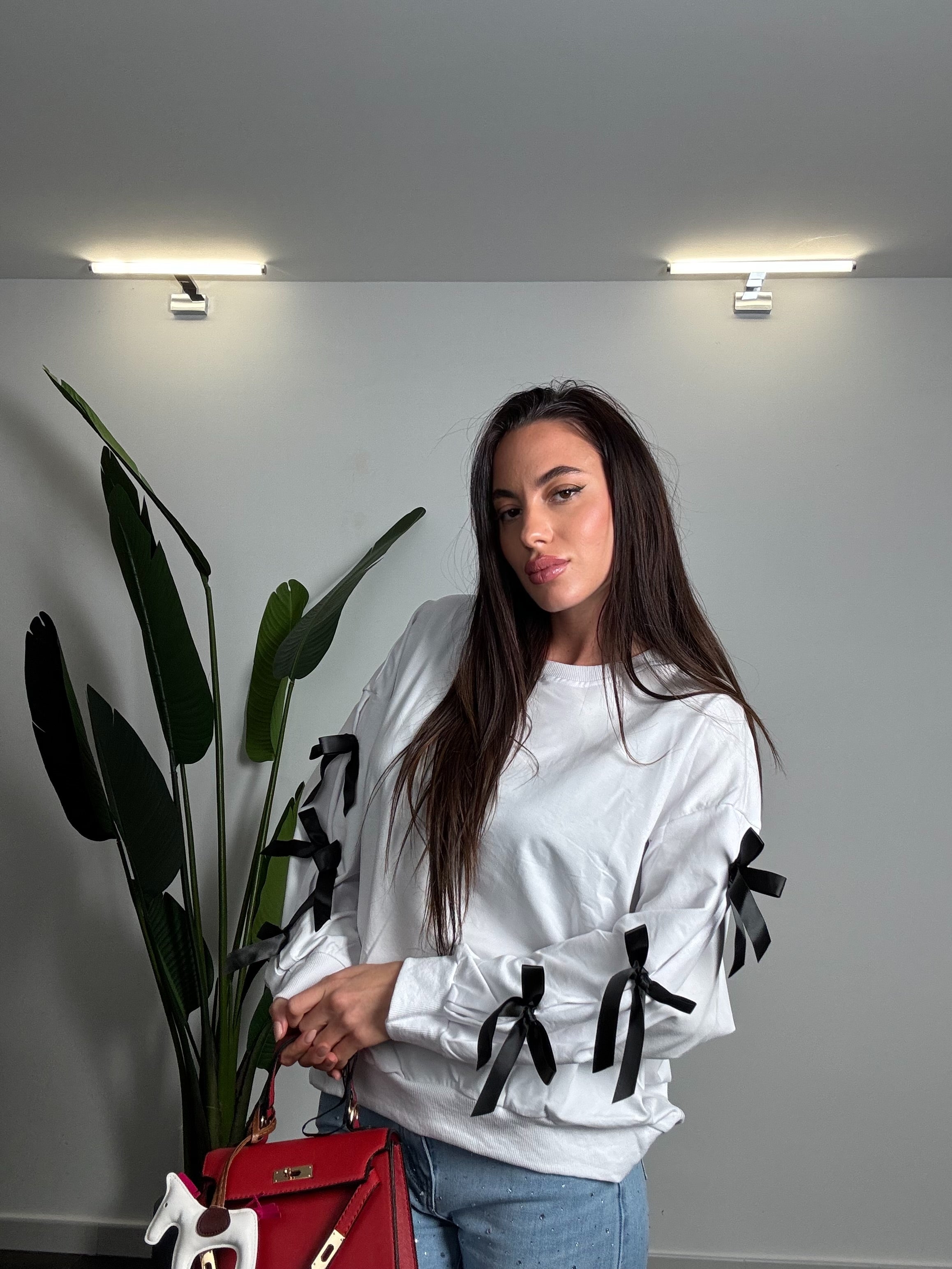 T-SHIRT BOW BIANCO