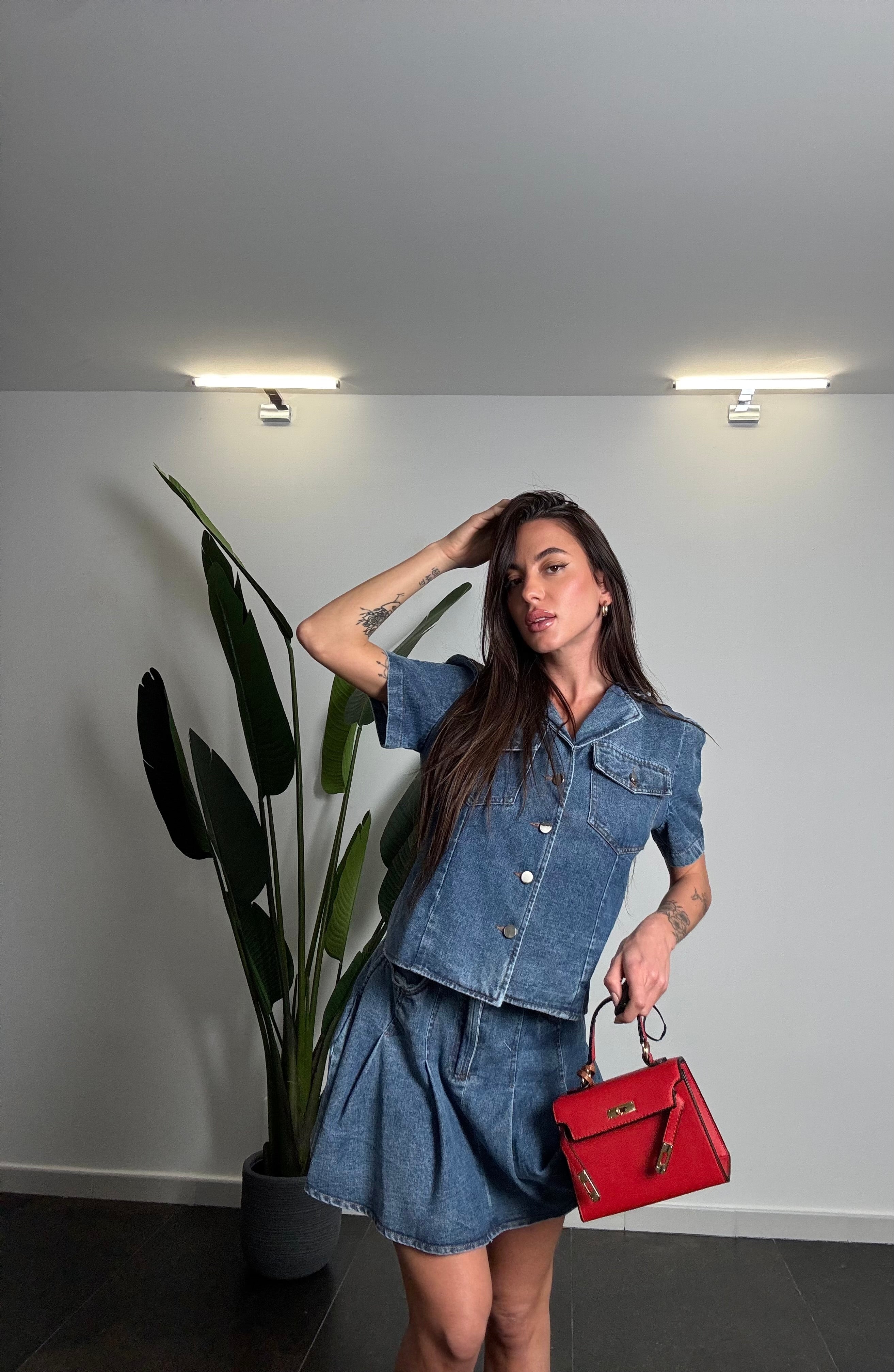 Jumpsuit denim skirt