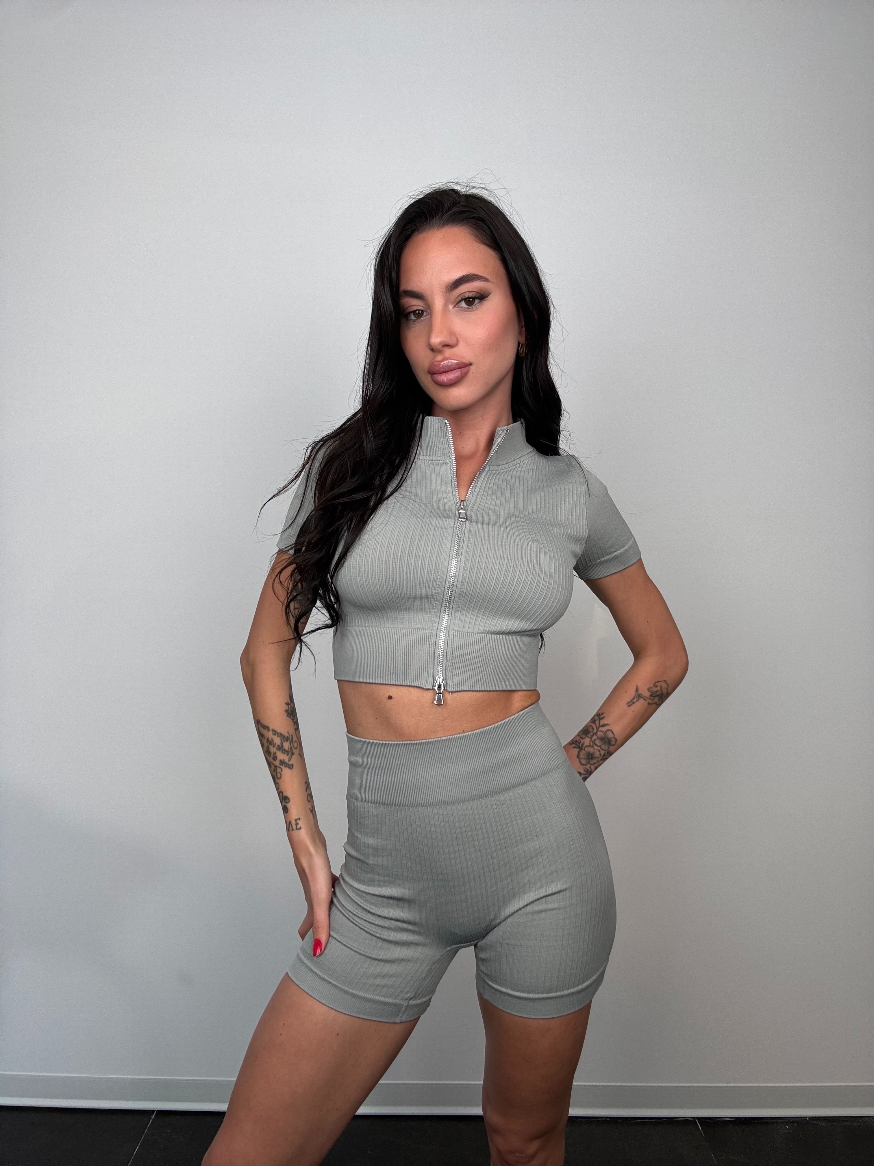 Co/ord gym grigio