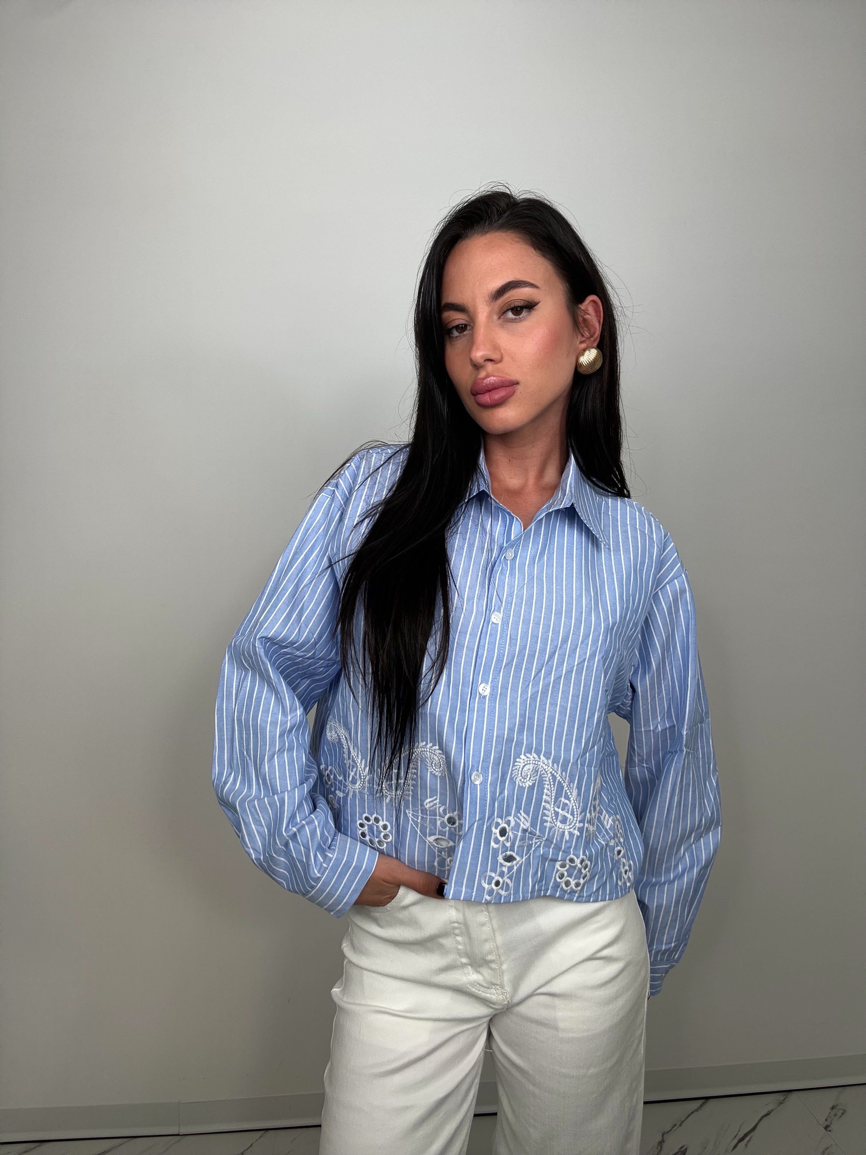 Camicia clean gessata