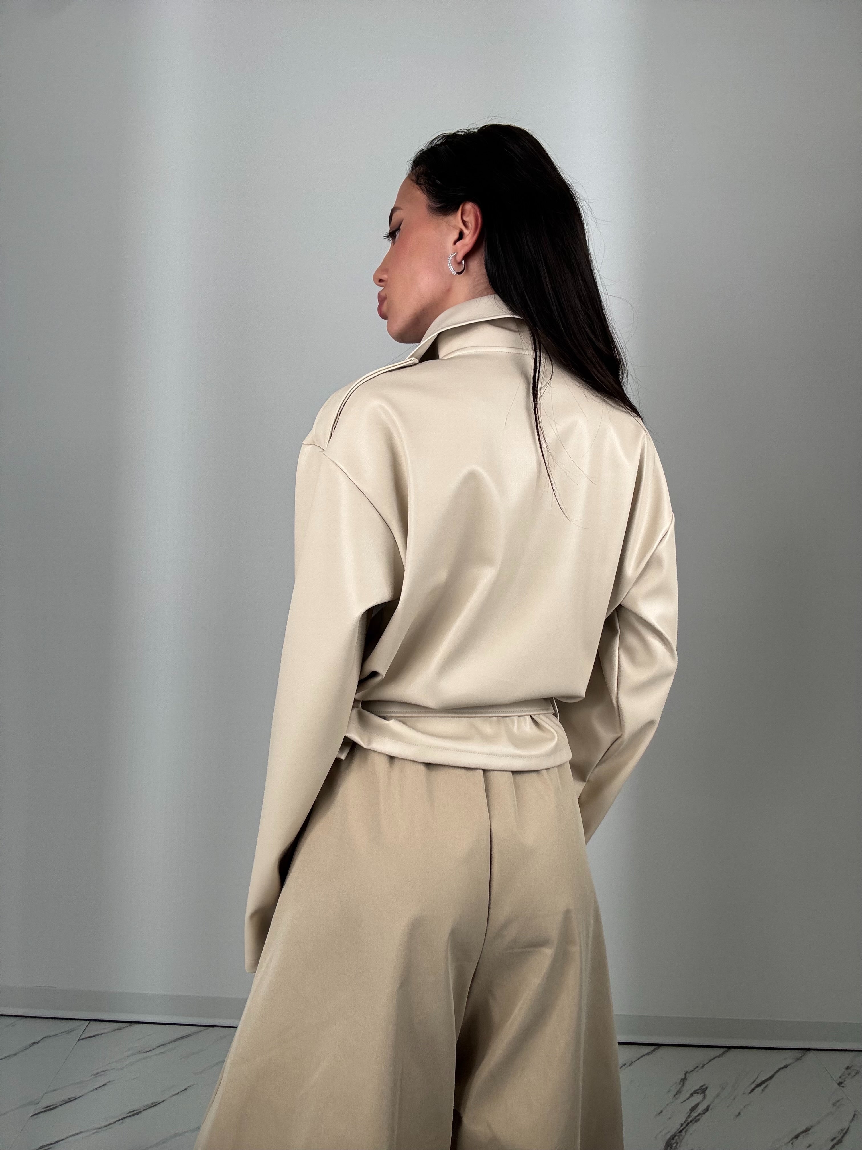 Chiodo over beige