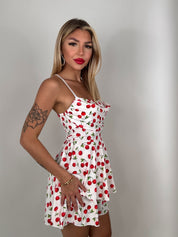 Dress LAOS ciliegie bianco