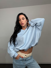 Felpa puff azzurra