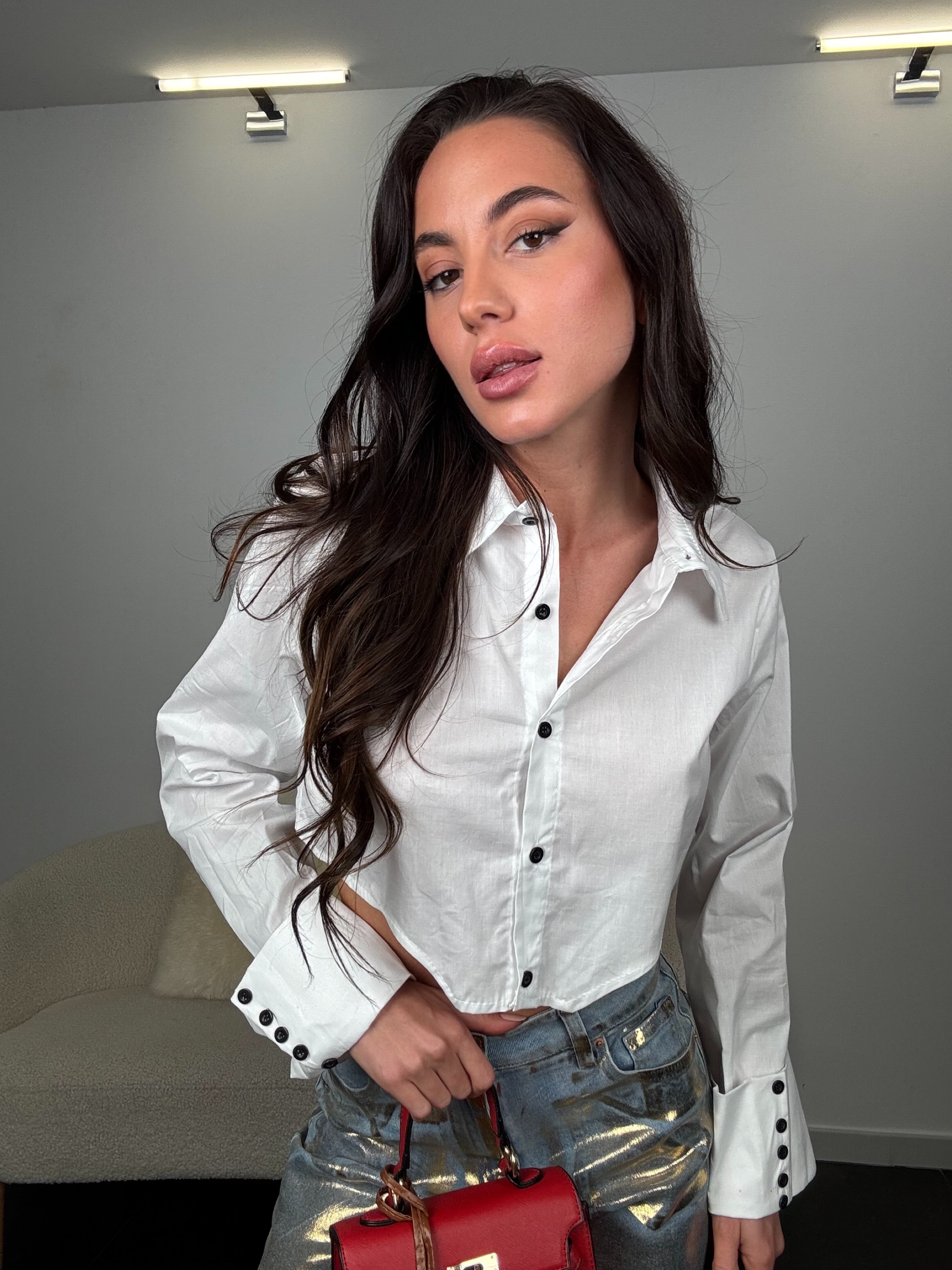 CAMICIA CROP RIAE BIANCO