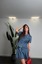 Jumpsuit denim skirt