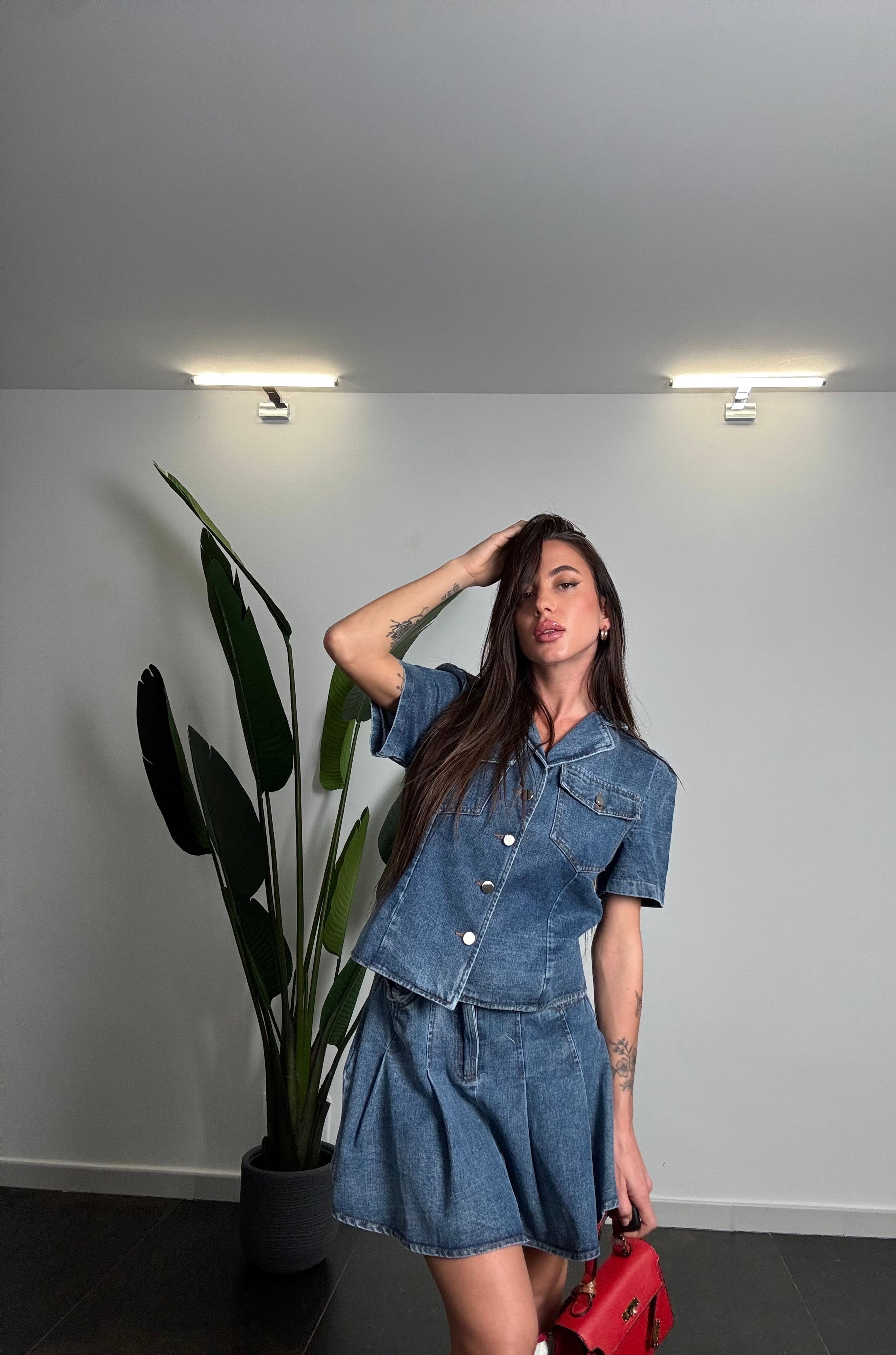 Jumpsuit denim skirt