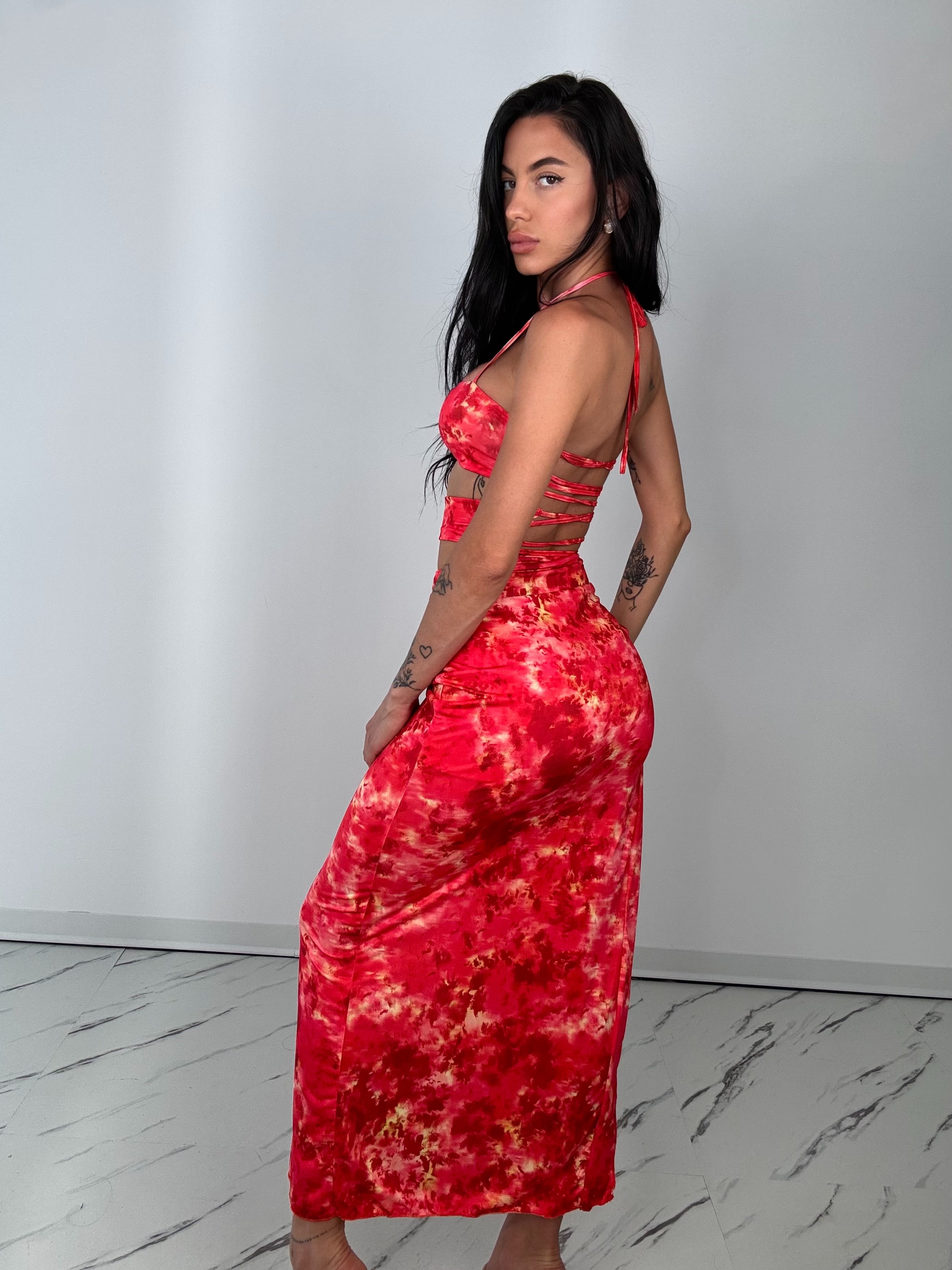 Dress cocoa rosso