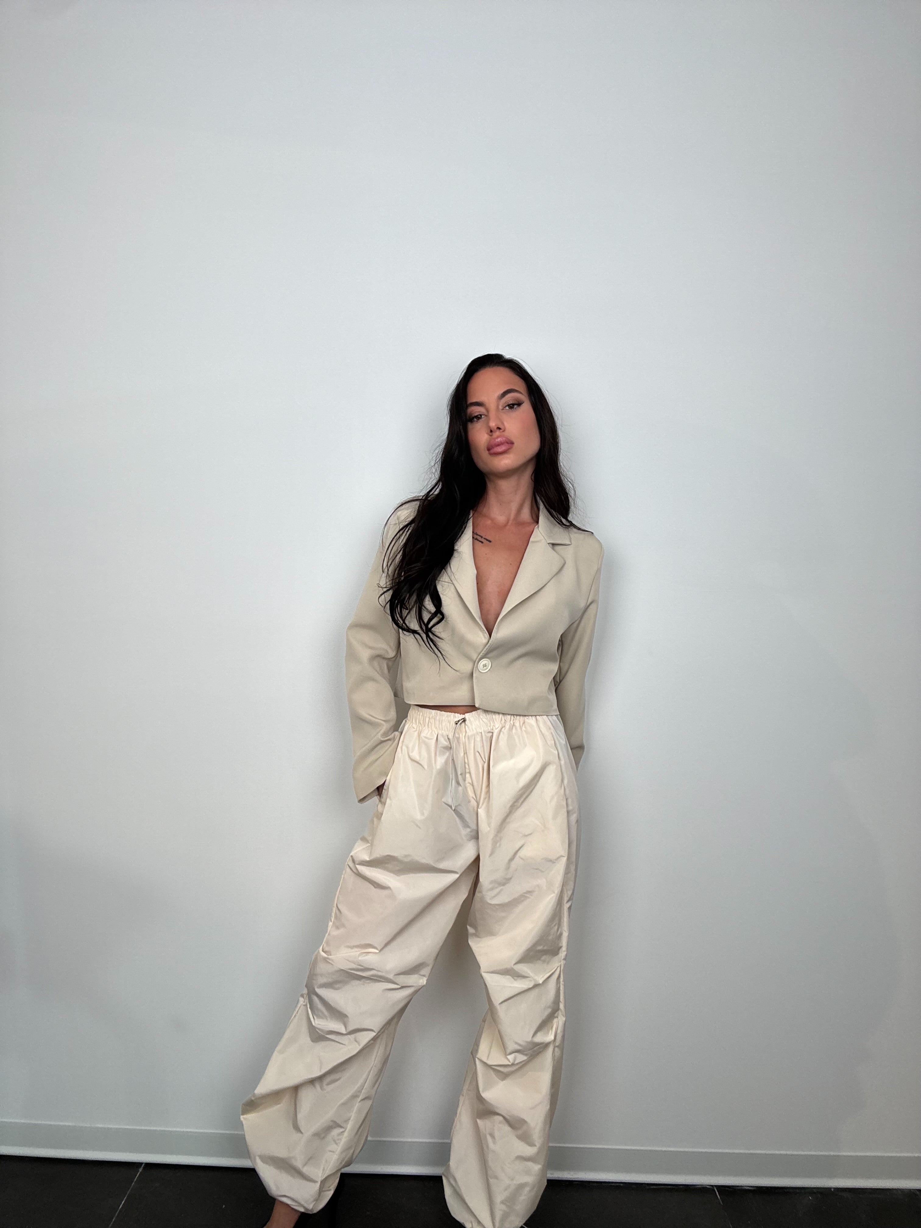 Pant parachute by lumina beige