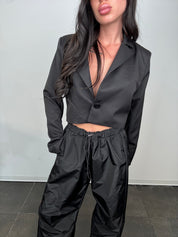 Blazer crop tata Nero