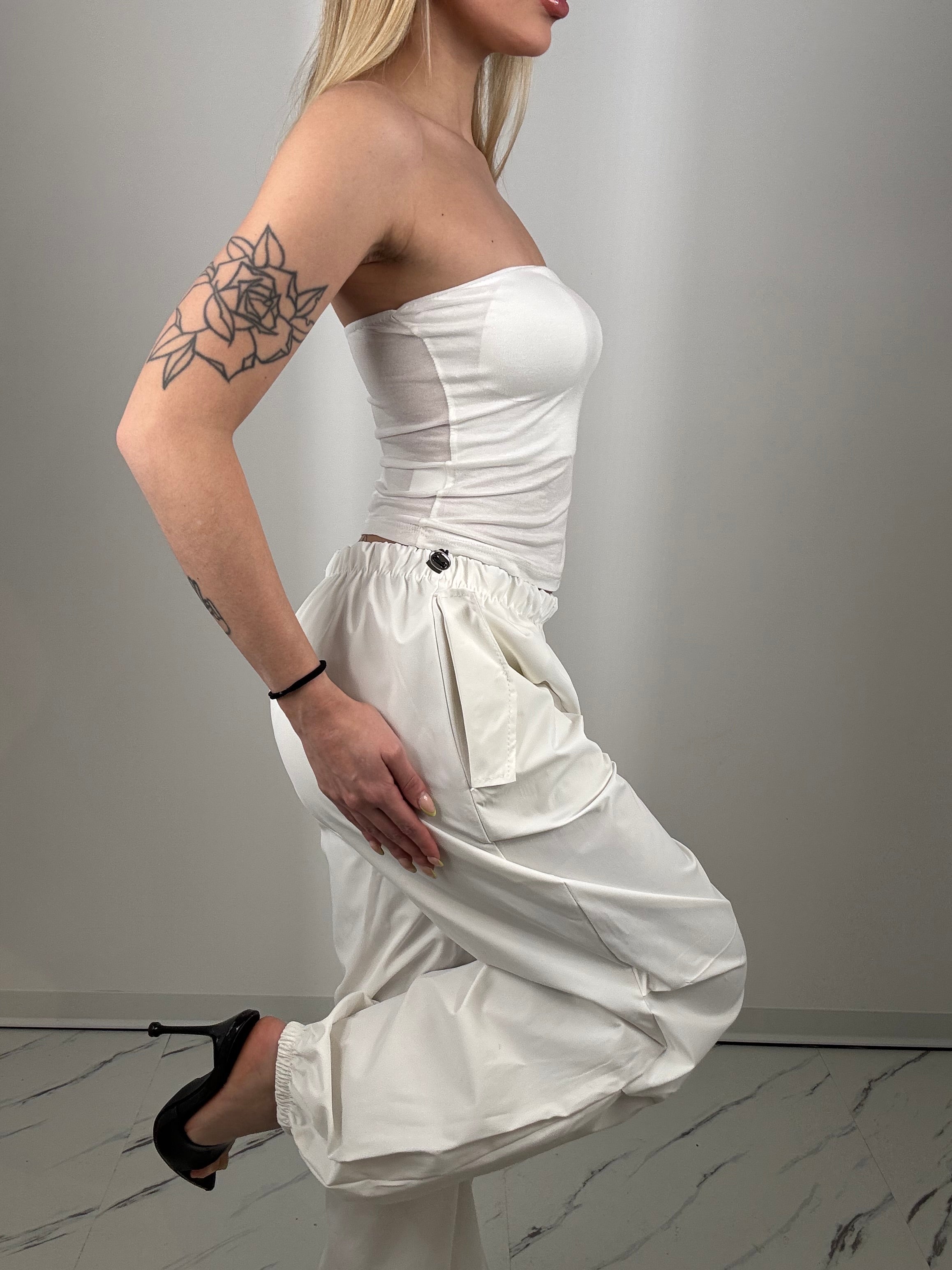 Pantaloni helix bianco