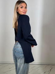 Blazer cut out blu navy