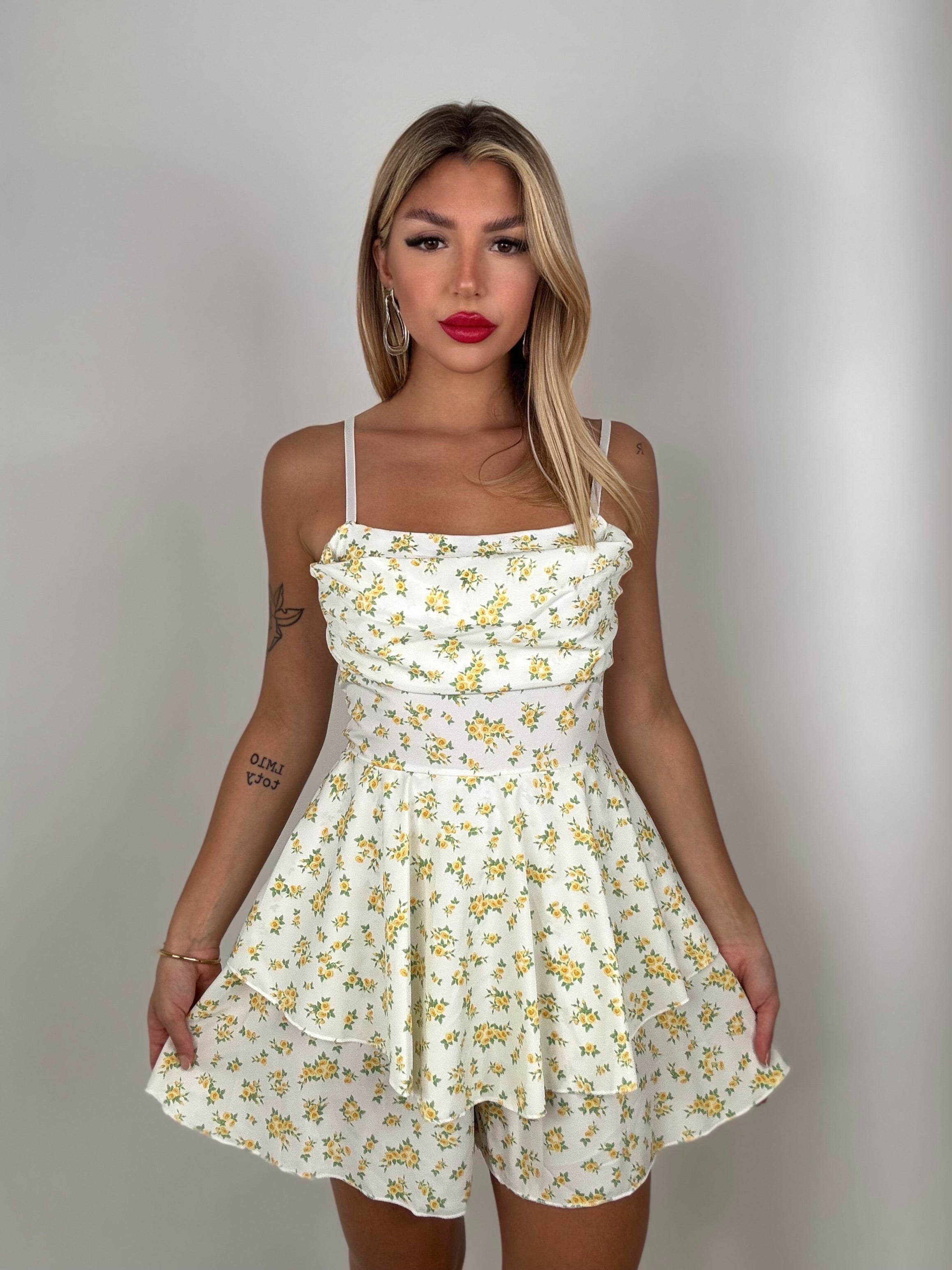 Dress LAOS fiori bianco
