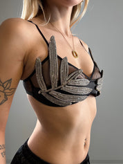 Top cristalli nero
