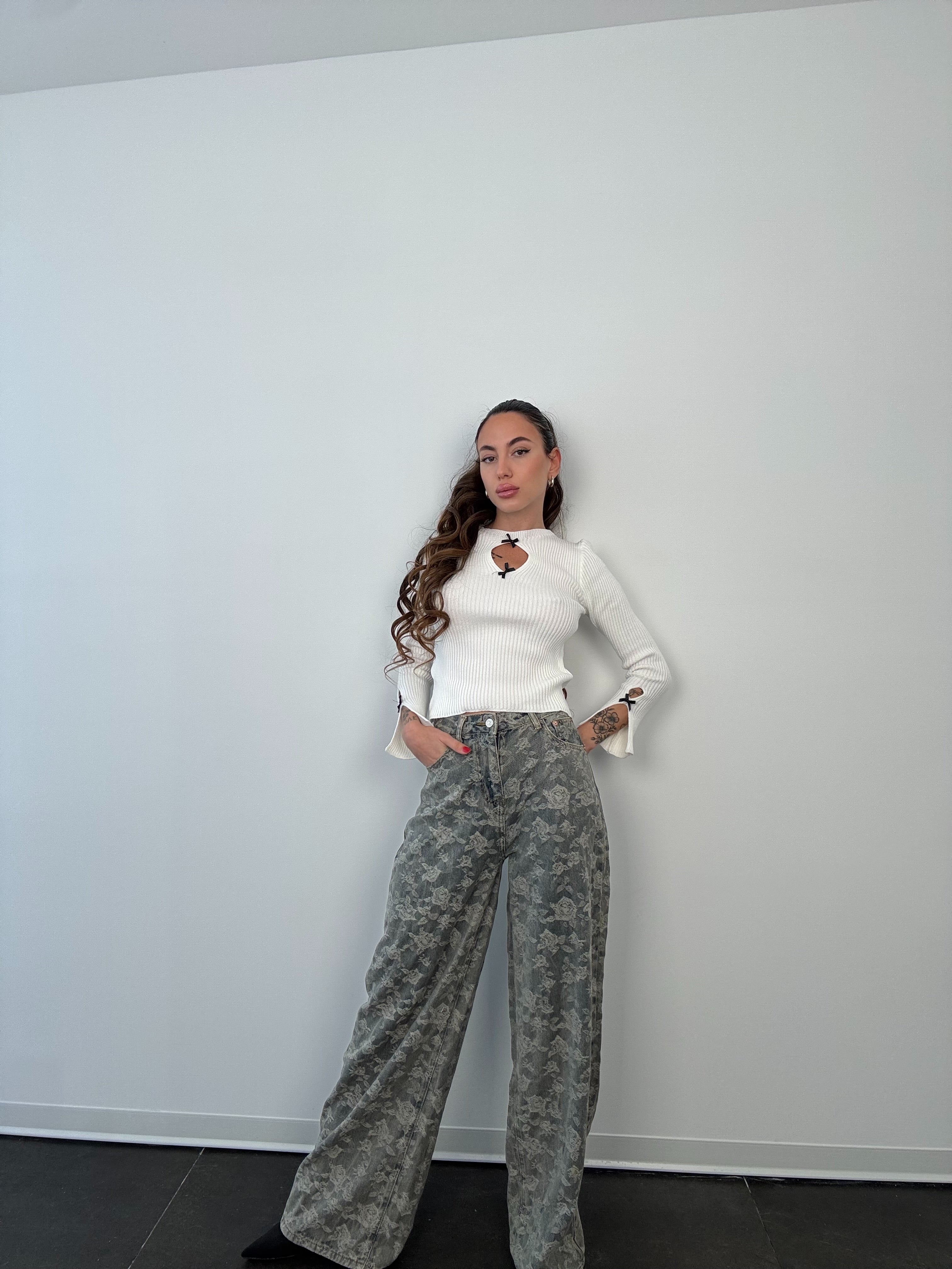 JEANS ROSE GRIGIO